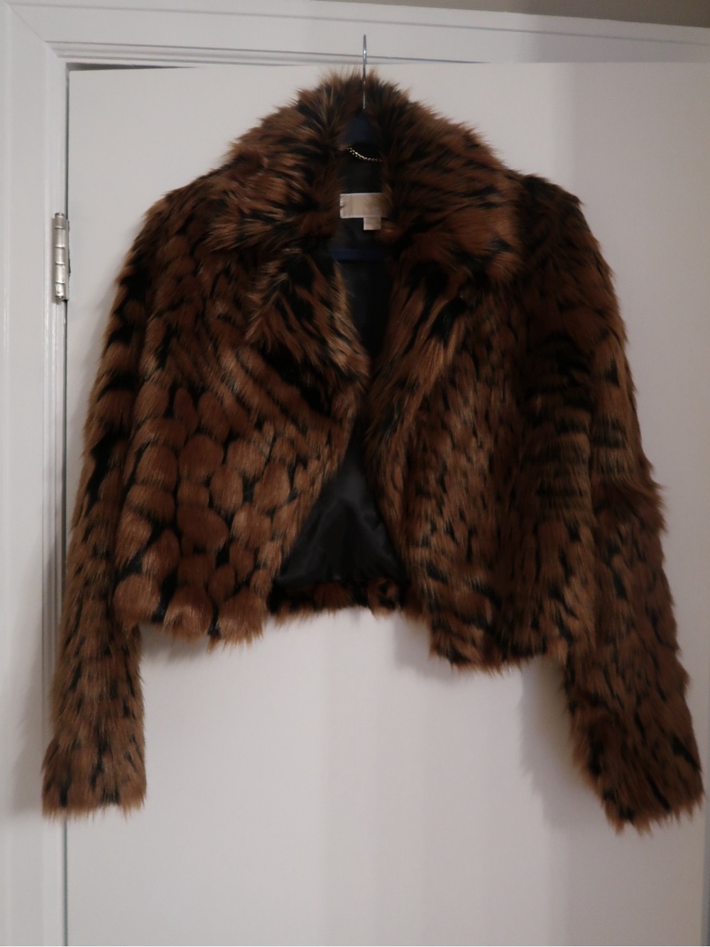 Michael Kors Brown Faux Fur Short Jacket